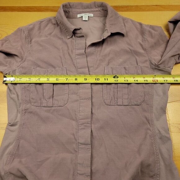 Standard James Perse Womens 2 US S/M Shirt Purple Cotton Ribbed Button Up - Picture 11 of 14